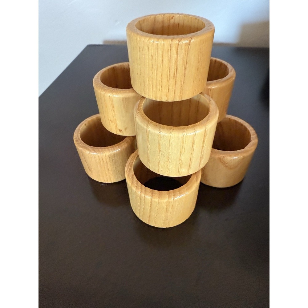 Bamboo Napkin rings vintage Set Of 8